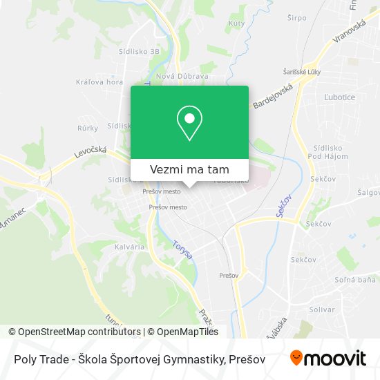 Poly Trade - Škola Športovej Gymnastiky mapa