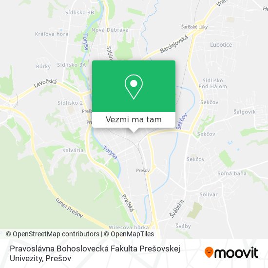 Pravoslávna Bohoslovecká Fakulta Prešovskej Univezity mapa