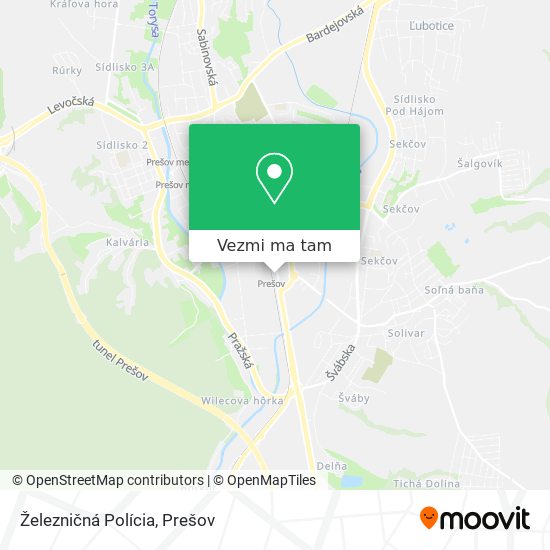 Železničná Polícia mapa