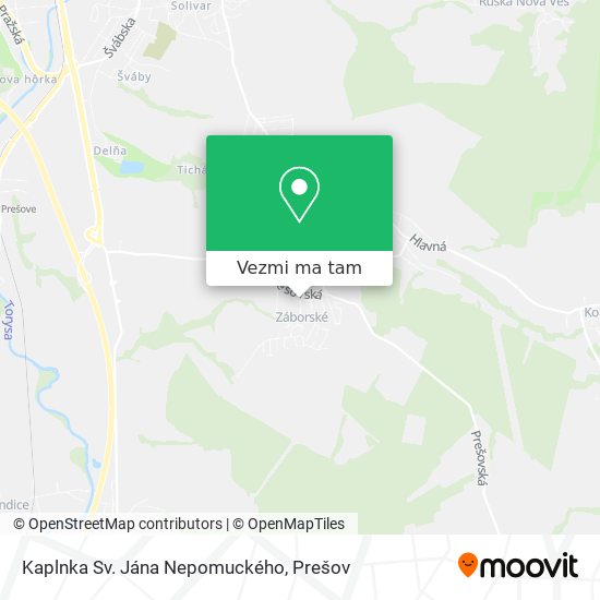 Kaplnka Sv. Jána Nepomuckého mapa