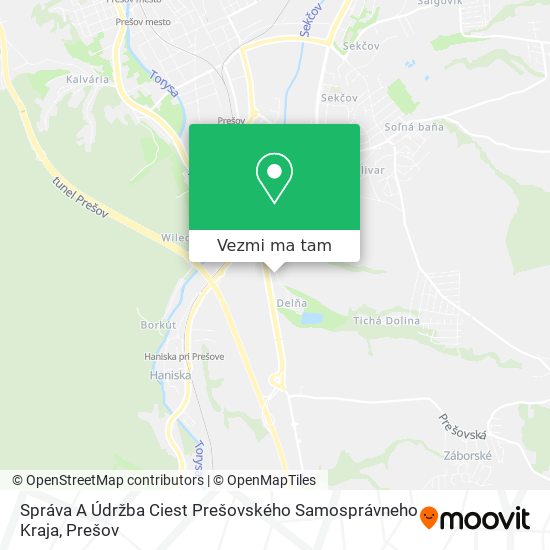 Správa A Údržba Ciest Prešovského Samosprávneho Kraja mapa