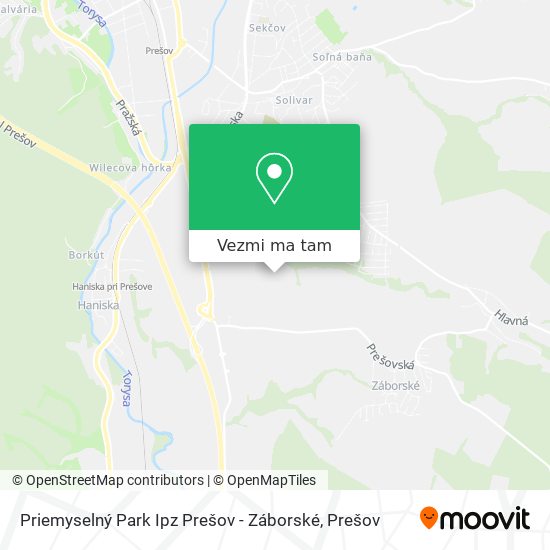 Priemyselný Park Ipz Prešov - Záborské mapa
