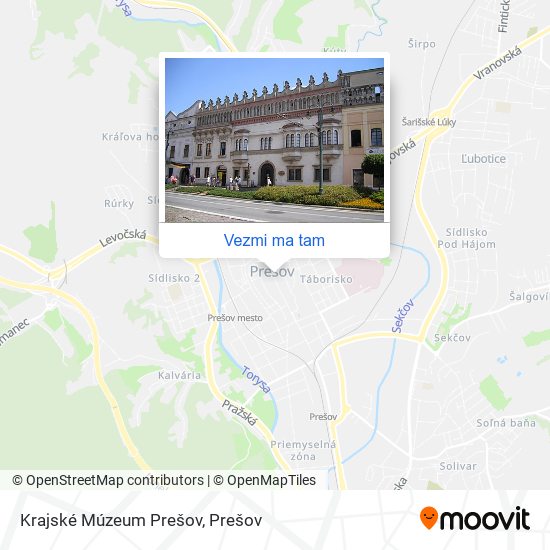 Krajské Múzeum Prešov mapa