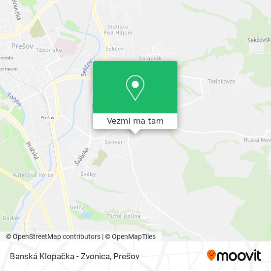 Banská Klopačka - Zvonica mapa