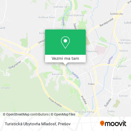 Turistická Ubytovňa Mladosť mapa