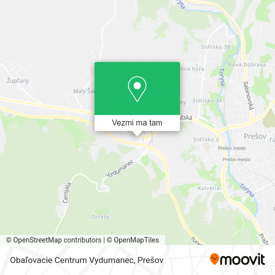 Obaľovacie Centrum Vydumanec mapa