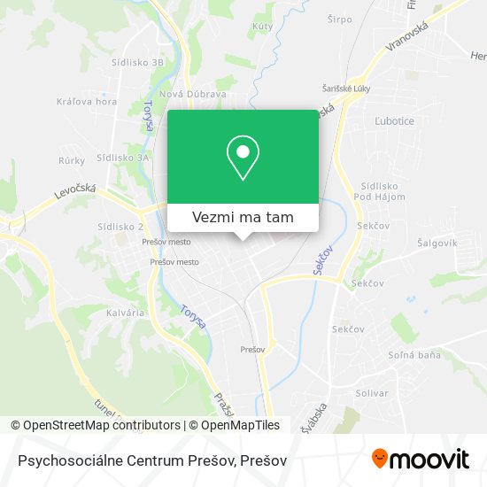 Psychosociálne Centrum Prešov mapa