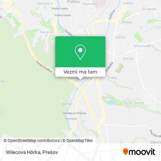 Wilecova Hôrka mapa