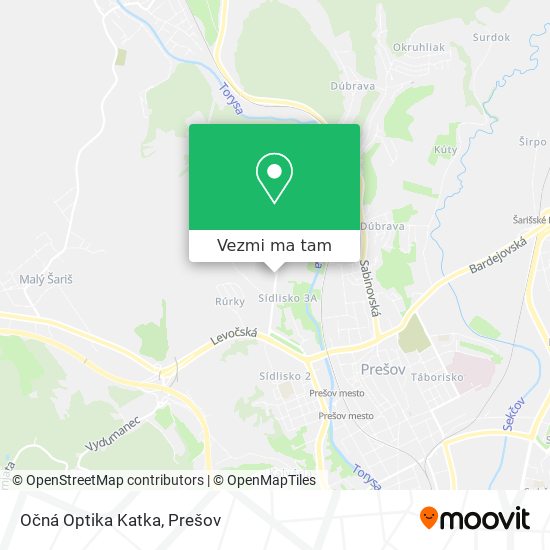 Očná Optika Katka mapa