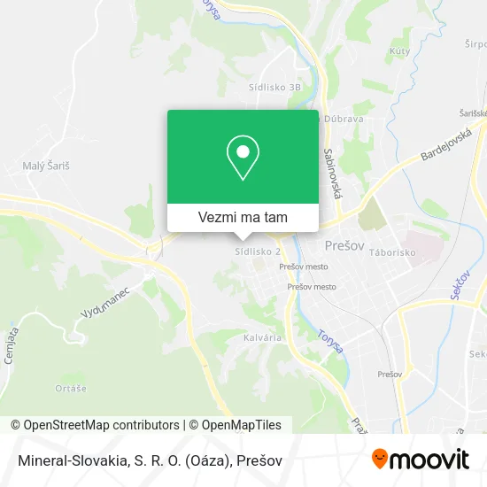 Mineral-Slovakia, S. R. O. (Oáza) mapa