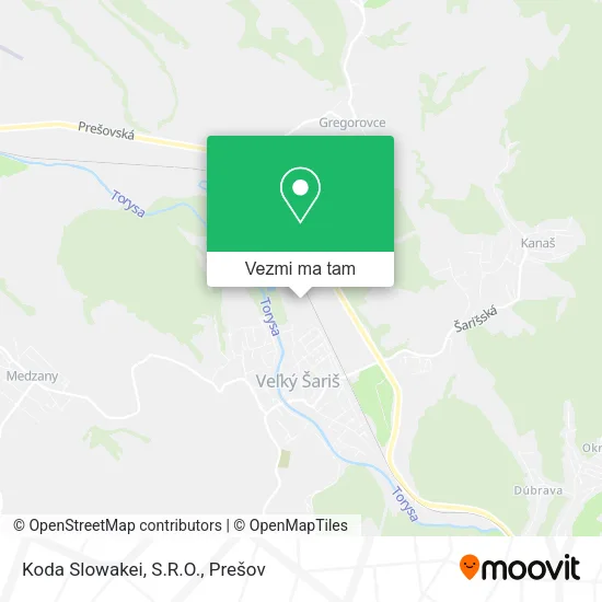 Koda Slowakei, S.R.O. mapa