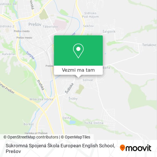 Súkromná Spojená Škola European English School mapa