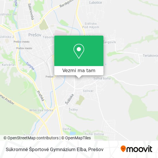 Súkromné Športové Gymnázium Elba mapa