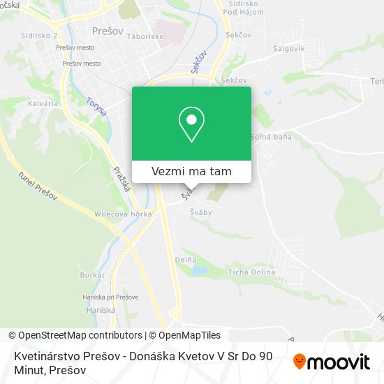 Kvetinárstvo Prešov - Donáška Kvetov V Sr Do 90 Minut mapa