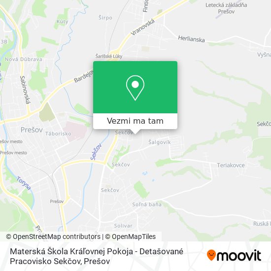 Materská Škola Kráľovnej Pokoja - Detašované Pracovisko Sekčov mapa