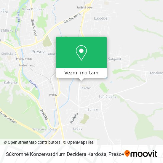 Súkromné Konzervatórium Dezidera Kardoša mapa