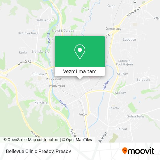 Bellevue Clinic Prešov mapa