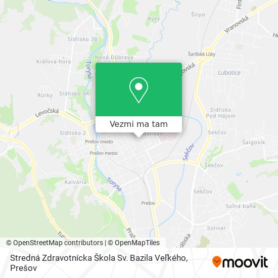 Stredná Zdravotnícka Škola Sv. Bazila Veľkého mapa