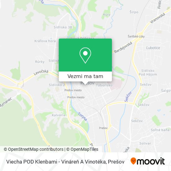 Viecha POD Klenbami - Vináreň A Vinotéka mapa