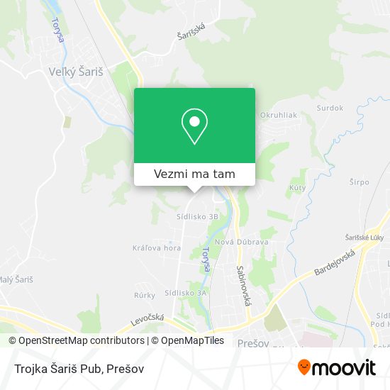 Trojka Šariš Pub mapa