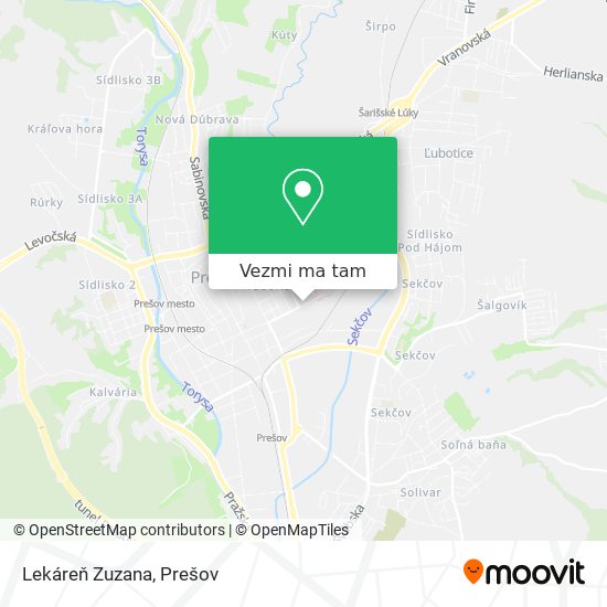 Lekáreň Zuzana mapa