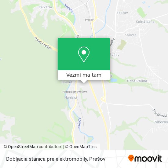 Dobíjacia stanica pre elektromobily mapa