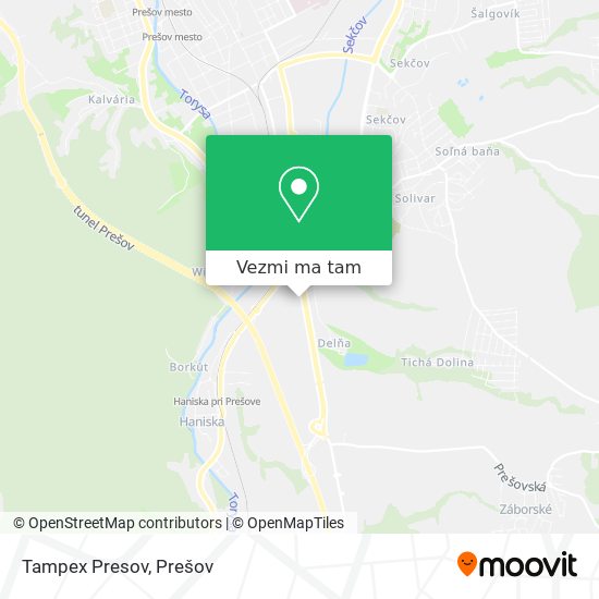 Tampex Presov mapa