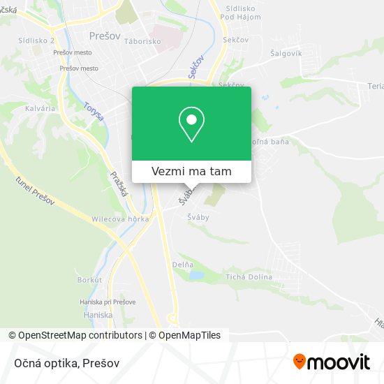 Očná optika mapa