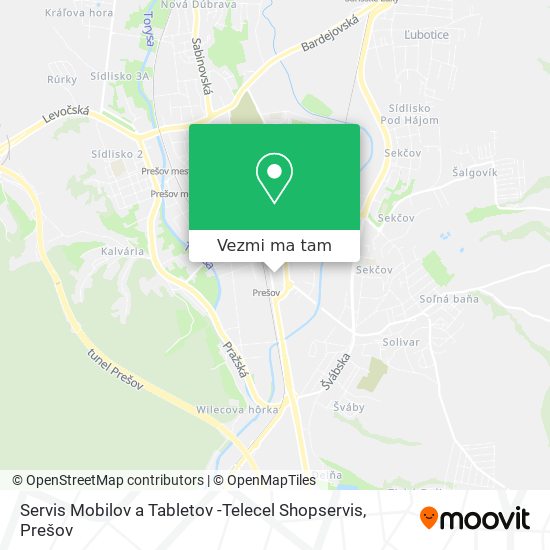 Servis Mobilov a Tabletov -Telecel Shopservis mapa