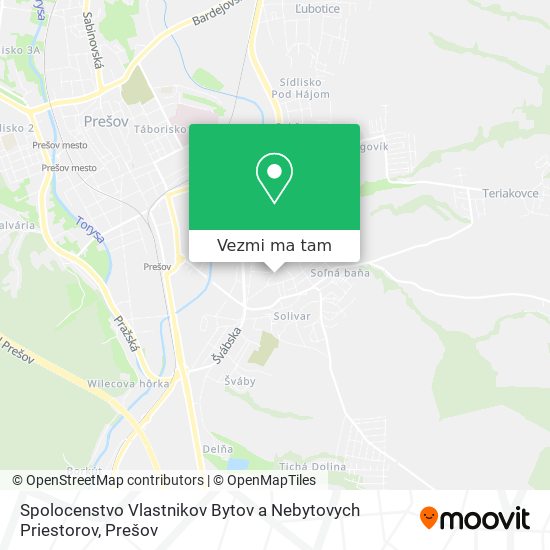 Spolocenstvo Vlastnikov Bytov a Nebytovych Priestorov mapa