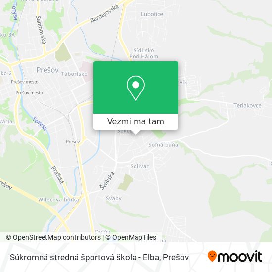 Súkromná stredná športová škola - Elba mapa