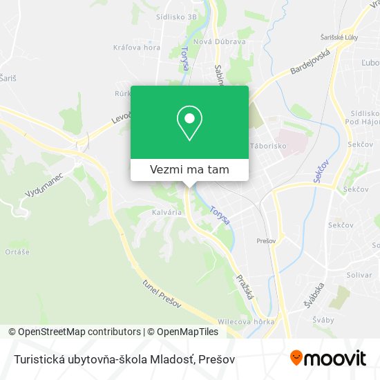 Turistická ubytovňa-škola Mladosť mapa