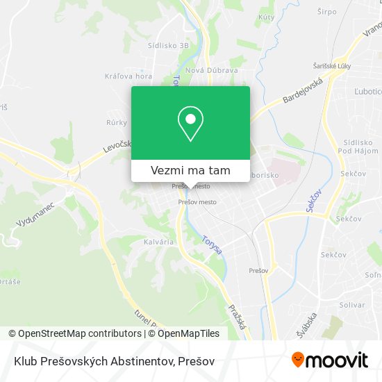 Klub Prešovských Abstinentov mapa