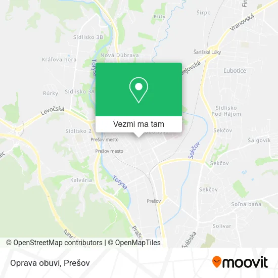 Oprava obuvi mapa