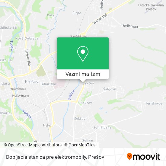 Dobíjacia stanica pre elektromobily mapa