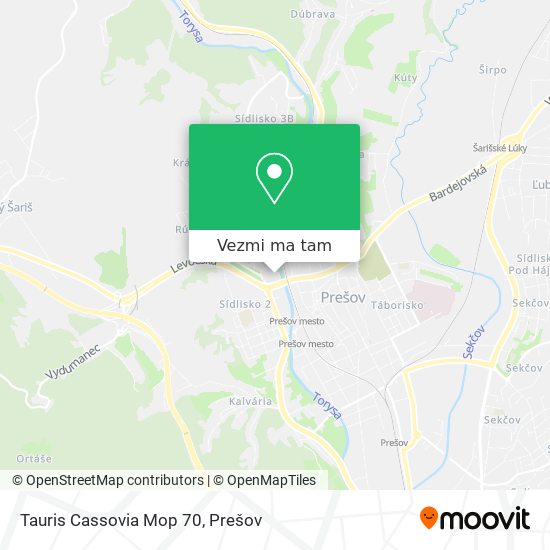 Tauris Cassovia Mop 70 mapa