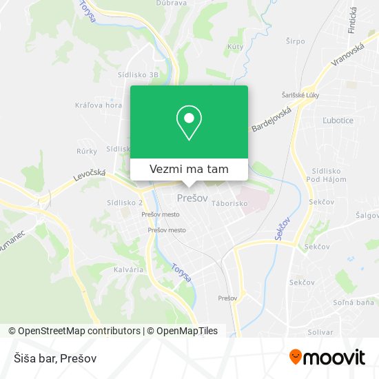 Šiša bar mapa