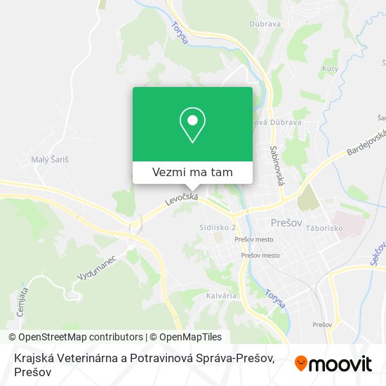 Krajská Veterinárna a Potravinová Správa-Prešov mapa