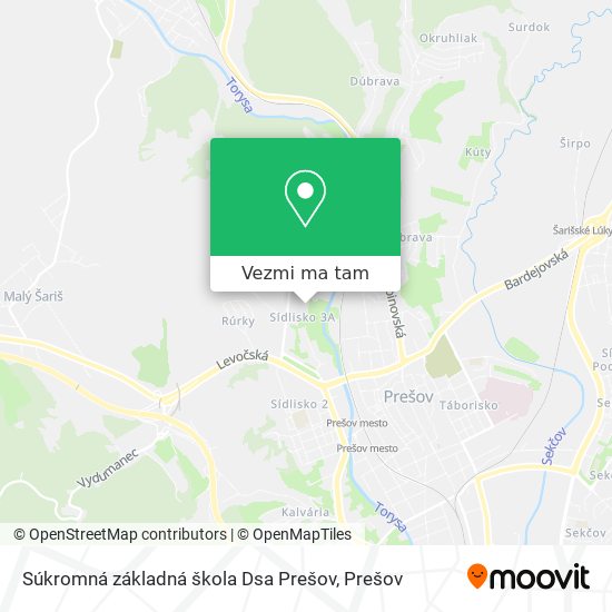 Súkromná základná škola Dsa Prešov mapa