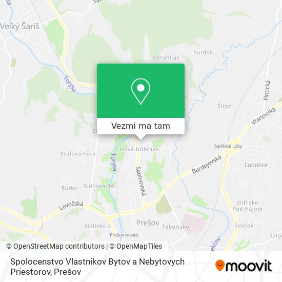 Spolocenstvo Vlastnikov Bytov a Nebytovych Priestorov mapa