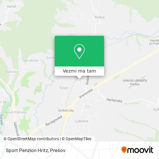 Sport Penzion Hritz mapa