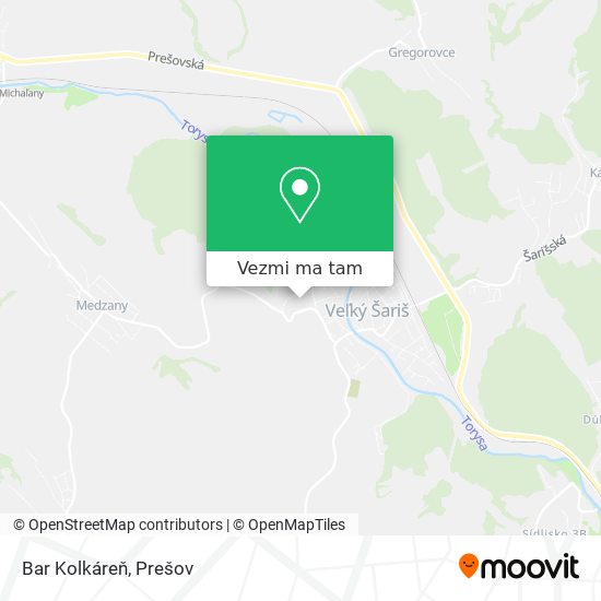 Bar Kolkáreň mapa