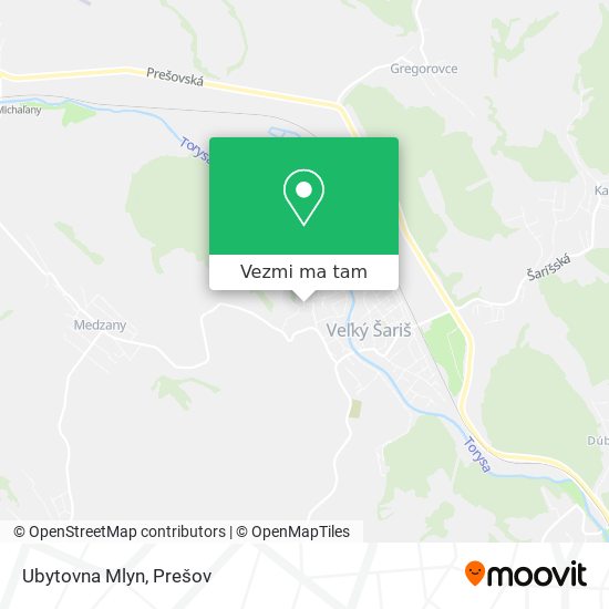 Ubytovna Mlyn mapa