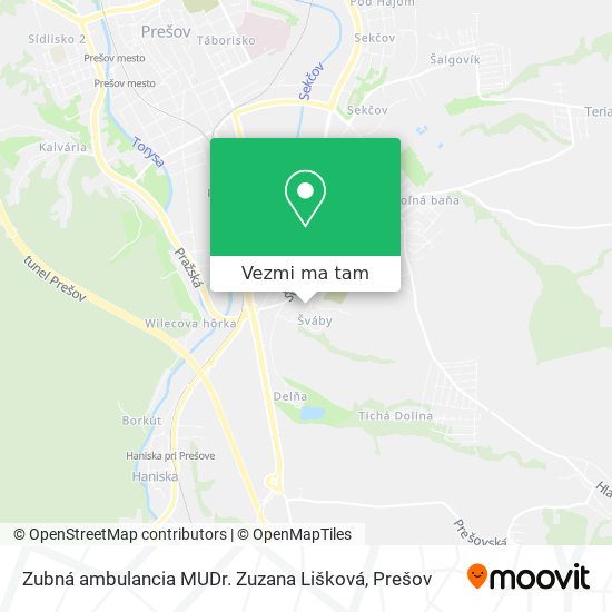 Zubná ambulancia MUDr. Zuzana Lišková mapa