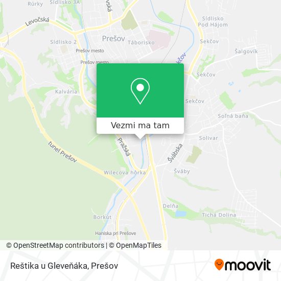 Reštika u Gleveňáka mapa