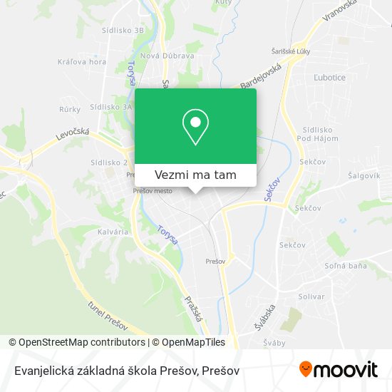 Evanjelická základná škola Prešov mapa