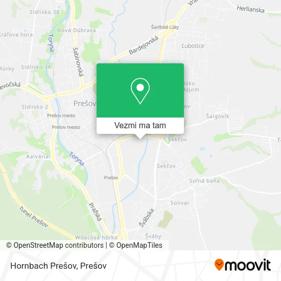Hornbach Prešov mapa