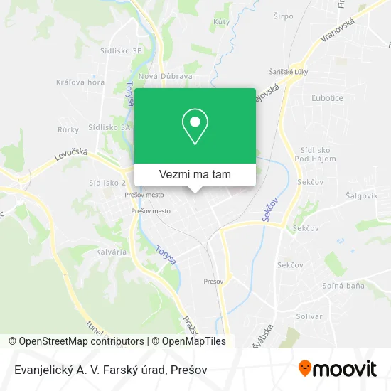 Evanjelický A. V. Farský úrad mapa