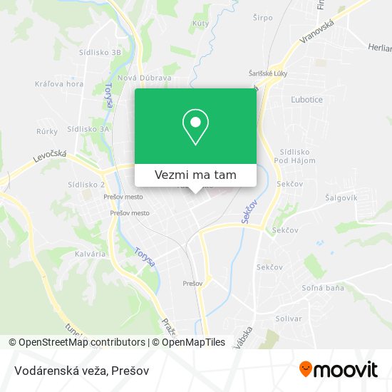 Vodárenská veža mapa