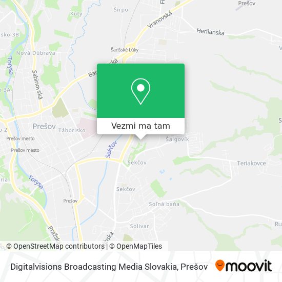 Digitalvisions Broadcasting Media Slovakia mapa